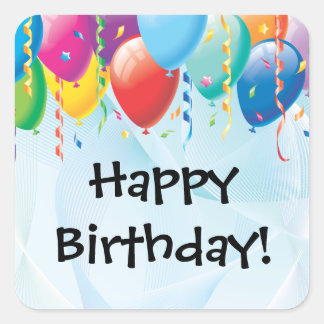 Colorful Balloons Birthday Party Sticker