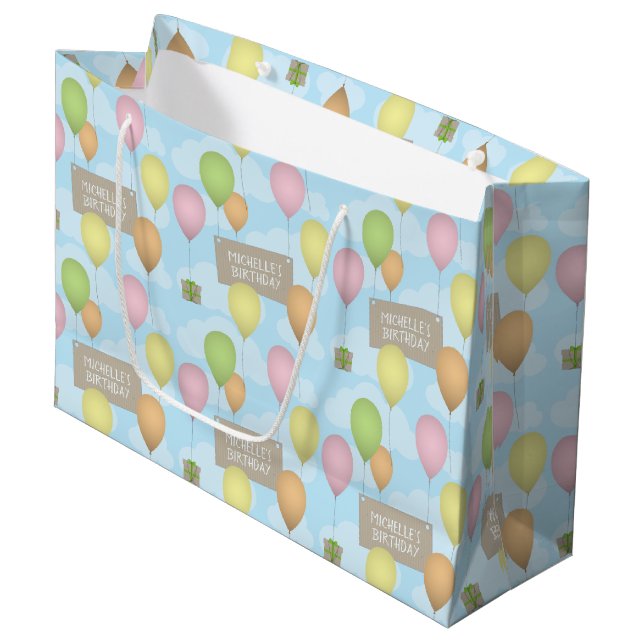 Colorful Balloons Birthday Pattern Gift Bag |2| (Front Angled)