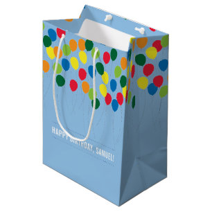 Colorful Balloons Boys Birthday Medium Gift Bag