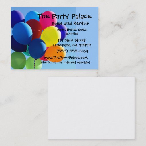 Colorful Balloons Business Card Zazzle