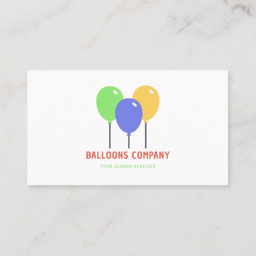 Colorful Balloons Business Card Zazzle