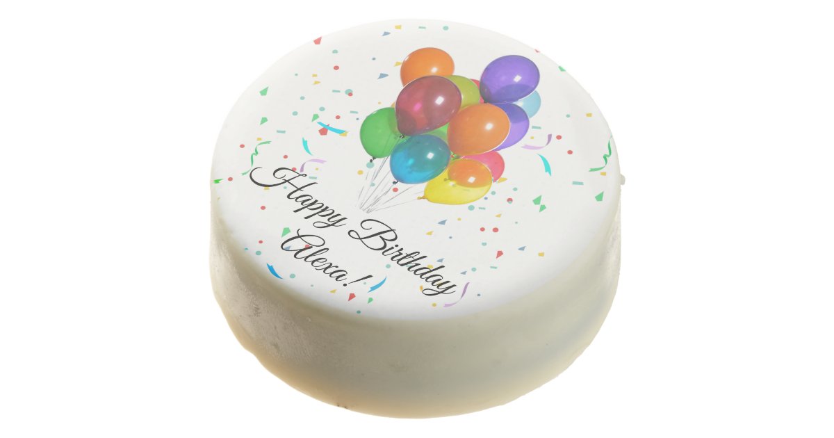 Colorful Balloons & Confetti Birthday Party Chocolate Covered Oreo | Zazzle