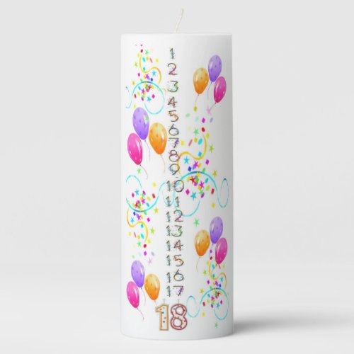 Colorful Balloons Countdown Birthday Candle