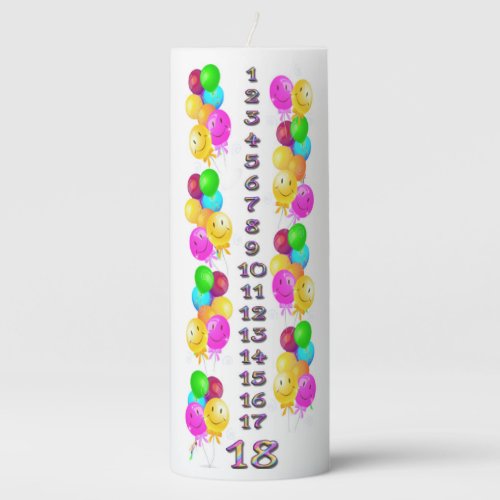 Colorful Balloons Countdown Birthday Candle