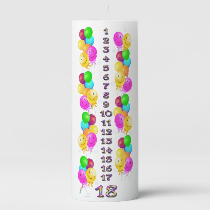 Colorful Balloons Countdown Birthday Candle | Zazzle.com