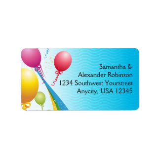 Colorful Balloons | Curly Ribbons Label