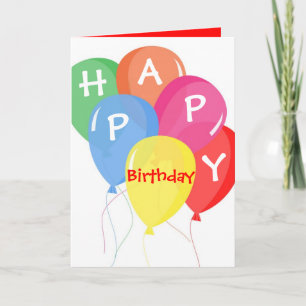 Colorful Balloons Custom Birthday Card