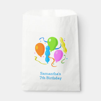 Colorful Balloons Custom Birthday Favor Bag
