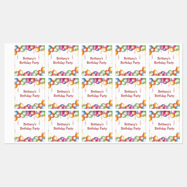 Colorful Balloons Design Labels