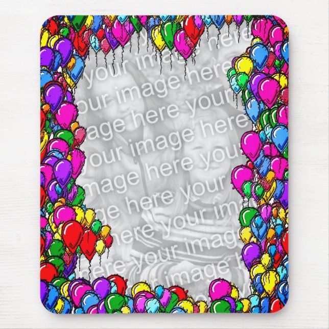 Colorful Balloons Design Photo  Mouse Pad (Front)
