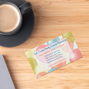 Colorful Balloons Event Planning Business Card