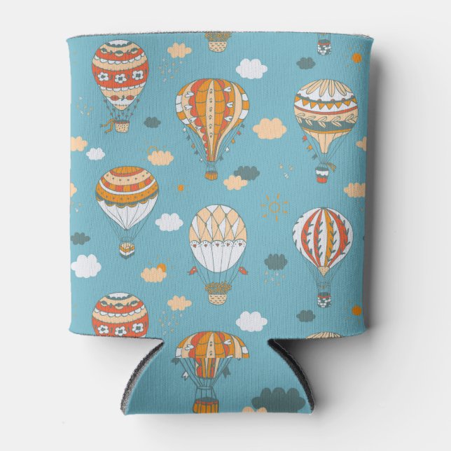Colorful Balloons Festive Pattern Design Can Cooler (Front)