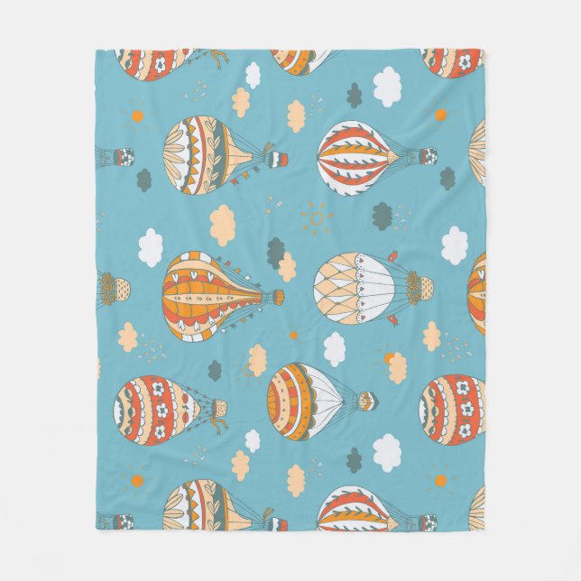 Colorful Balloons Festive Pattern Design Fleece Blanket (Front)