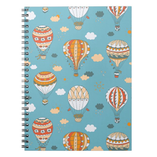 Colorful Balloons Festive Pattern Design Notebook (Front)
