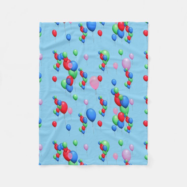 Colorful Balloons Fleece Blanket (Front)