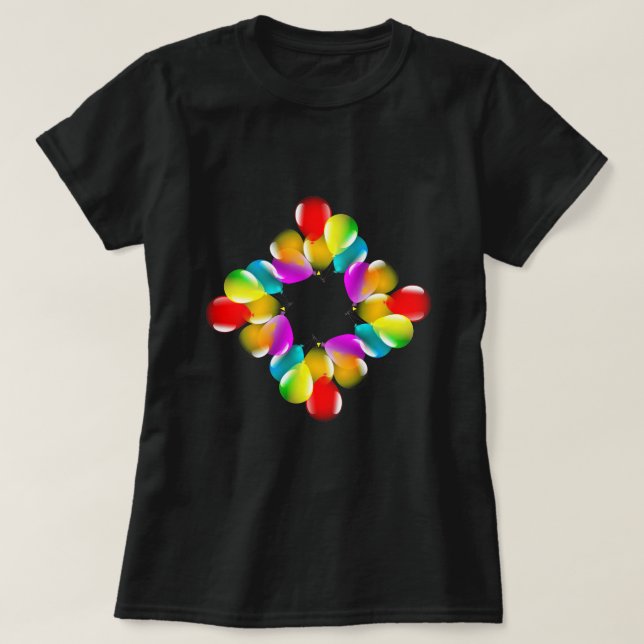 Colorful Balloons - Flying Party T-Shirt (Design Front)