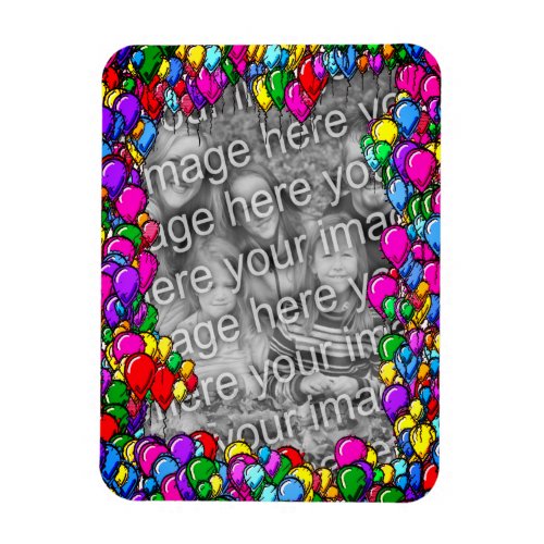 Colorful Balloons Frame Create Your Own Photo Magnet