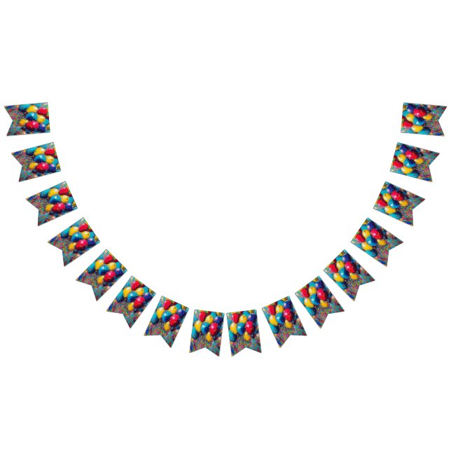 Colorful Balloons Gender Neutral Birthday Banner (All)