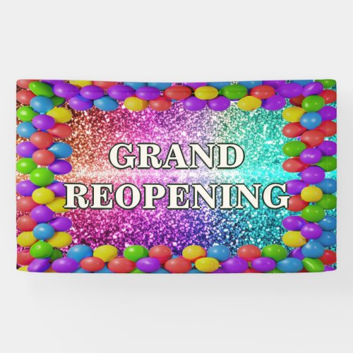 Colorful Balloons Grand Reopening banner for store