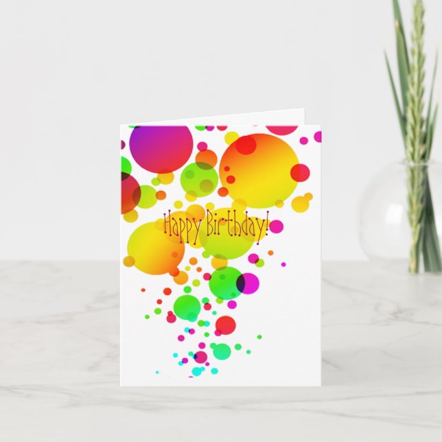 Colorful Balloons Happy Birthday Card (Front)