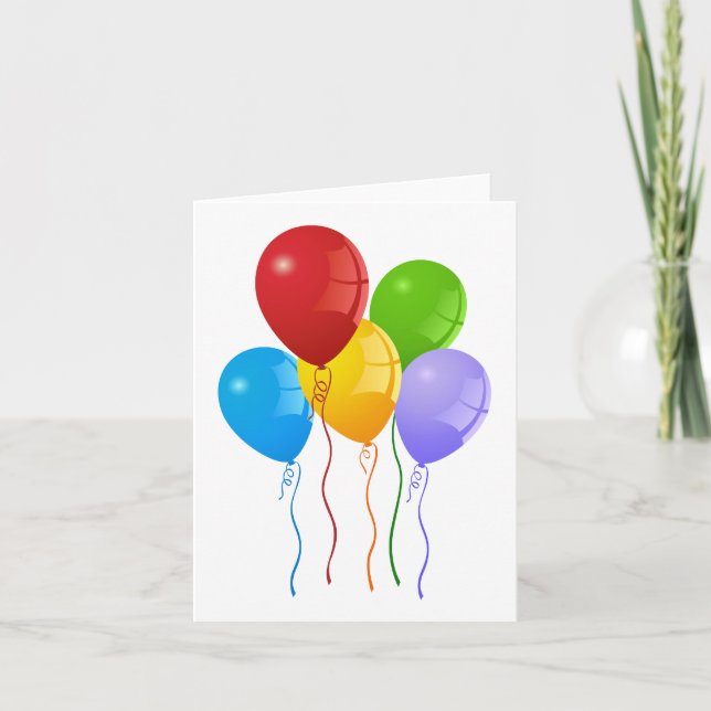 Colorful balloons holiday card (Front)