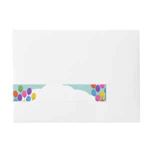 Colorful Balloons in the Sky Wrap Around Address Label