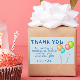 Colorful Balloons Kids Birthday Thank you Rectangular Sticker