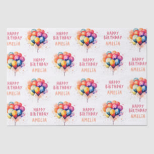 Colorful Balloons Kids Happy Birthday Gift Tissue Paper