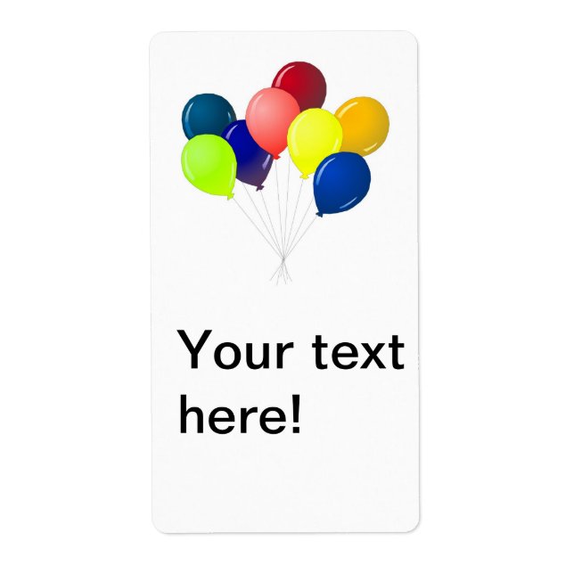 Colorful balloons label (Front)