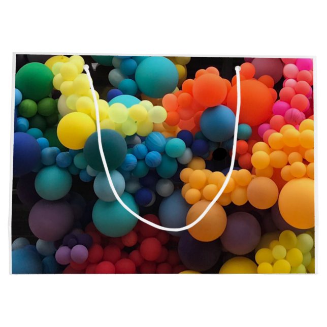 Colorful balloons large gift bag (Back)