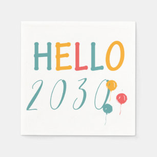 Colorful balloons New Year party hello 2018 Napkins