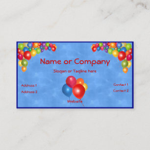 Colorful Balloons on Blue Business Card