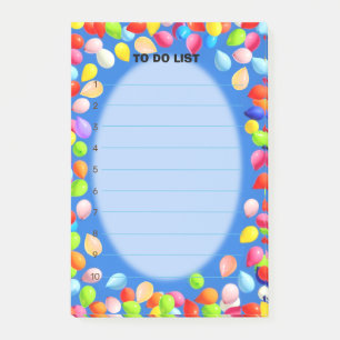 Colorful balloons on sky blue To Do List Post-it Notes