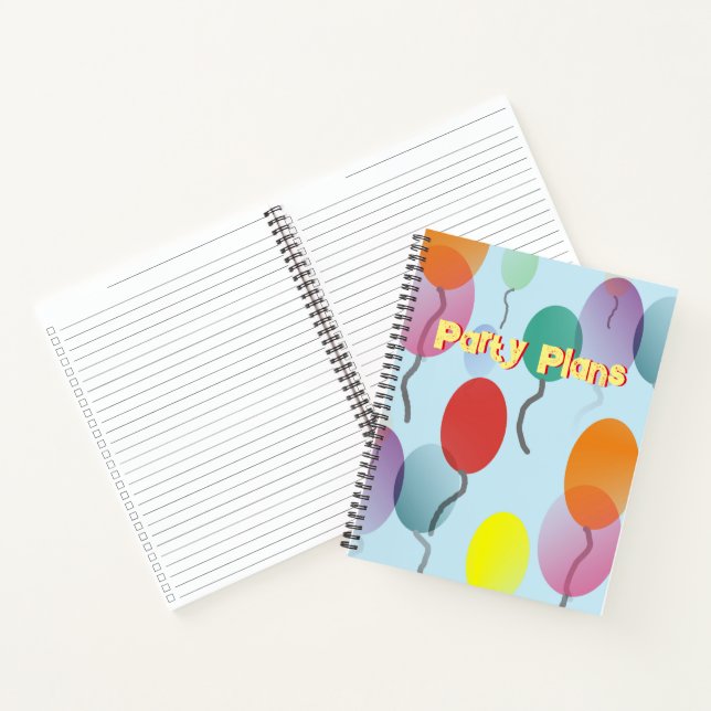 Colorful Balloons Party Planner  Notebook (Inside)