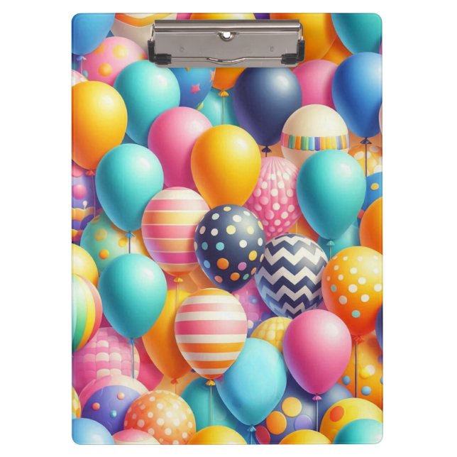 Colorful balloons pattern clipboard (Front)