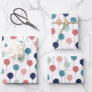 Colorful Balloons Pattern in Pastel Color Wrapping Wrapping Paper Sheets