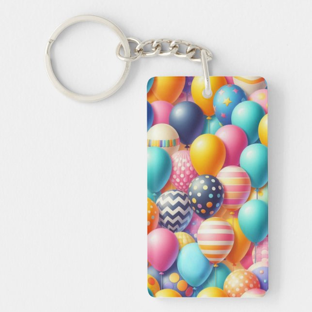 Colorful balloons pattern keychain (Front)