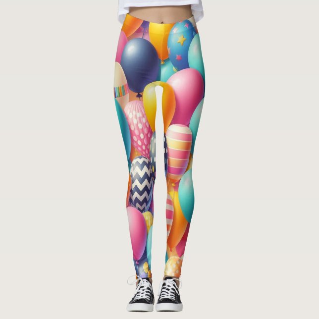 Colorful balloons pattern leggings (Front)