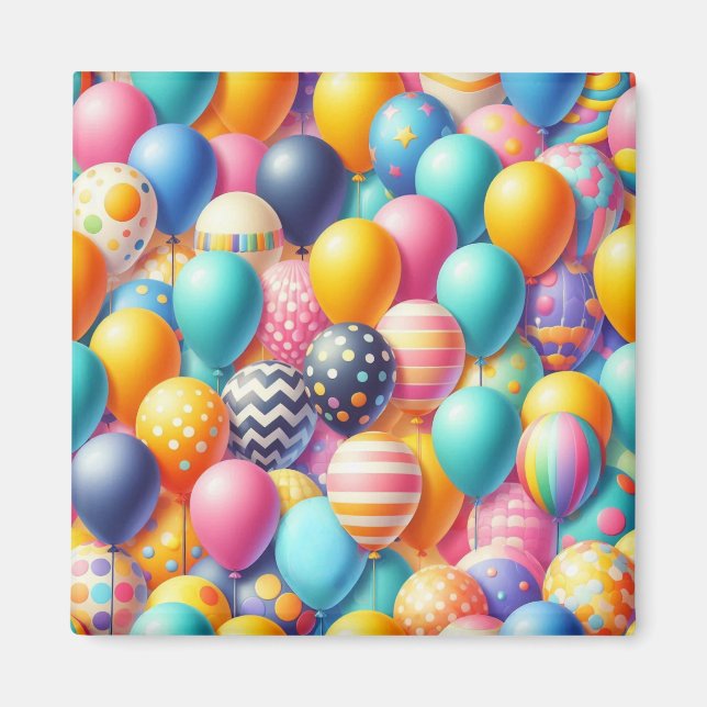 Colorful balloons pattern magnet (Front)