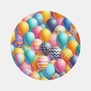 Colorful balloons pattern outdoor rug