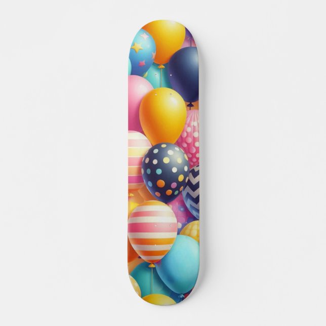 Colorful balloons pattern skateboard (Front)