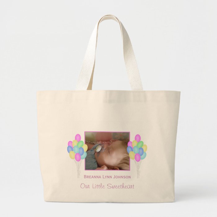 Colorful Balloons Personalized Baby Tote Bag