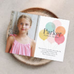 Colorful Balloons Photo Kids Birthday Party Invitation<br><div class="desc">This fun, modern kids birthday party invitation features hand drawn balloons in a colorful palette and photo. Let this invitation help set the theme for your child's upcoming birthday. Part of the Up up and away collection by Stacey Meacham. Look for matching accessories like napkins, plates, thank you notes, favors...</div>