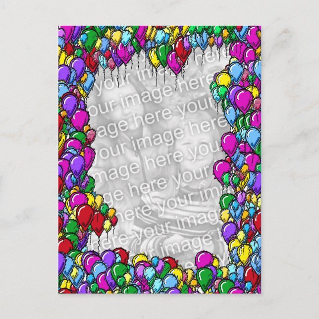 Colorful Balloons Photo Postcard (Front)