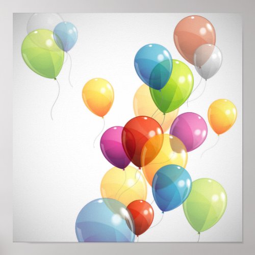 Colorful Balloons Poster