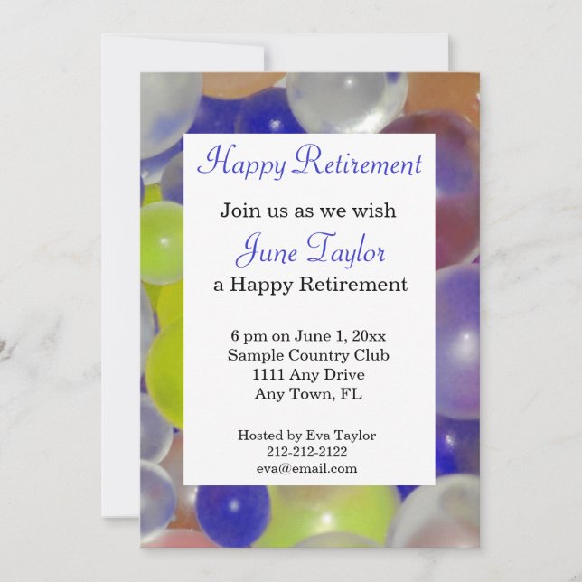 Colorful Balloons Retirement Party Invitation (Front)
