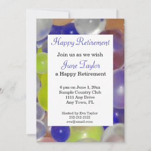 Colorful Balloons Retirement Party Invitation