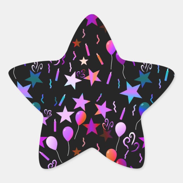 Colorful Balloons & Stars Part Stickers (Front)