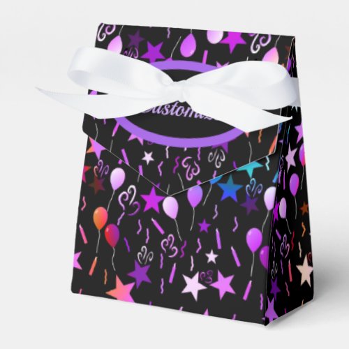 Colorful Balloons  Stars Tent Favor Box