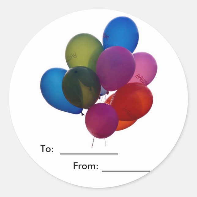 colorful balloons, Stickers (Front)